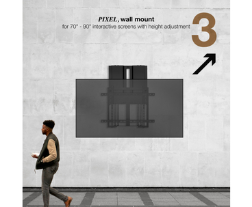 SOPORTE PARED PARA PANTALLAS INTERACTIVAS REGULABLE 70"-90" NEGRO TOOQ