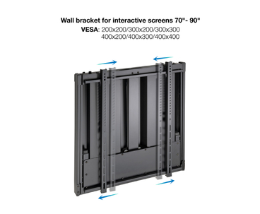 SOPORTE PARED PARA PANTALLAS INTERACTIVAS REGULABLE 70"-90" NEGRO TOOQ