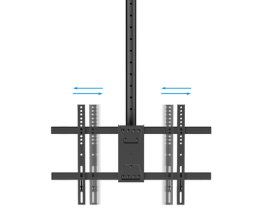 SOPORTE TECHO 2 PANTALLAS 43"-86" GIRO/INCLINABLE XL NEGRO TOOQ