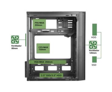 CAJA MICROATX AC5500 FA/500 NEGRO ANIMA