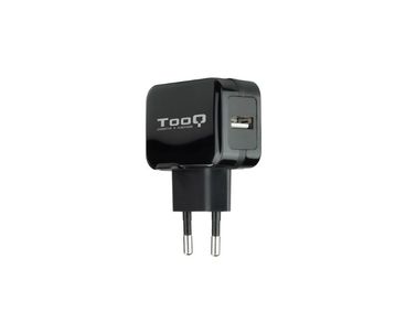 CARGADOR PARED AUTOMATICO 1XUSB 5V 2.4A NEGRO TOOQ